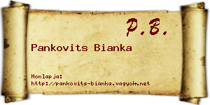 Pankovits Bianka névjegykártya